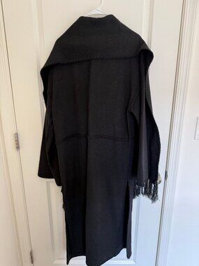 TOTEME Embroidered Scarf Coat Black Size 36